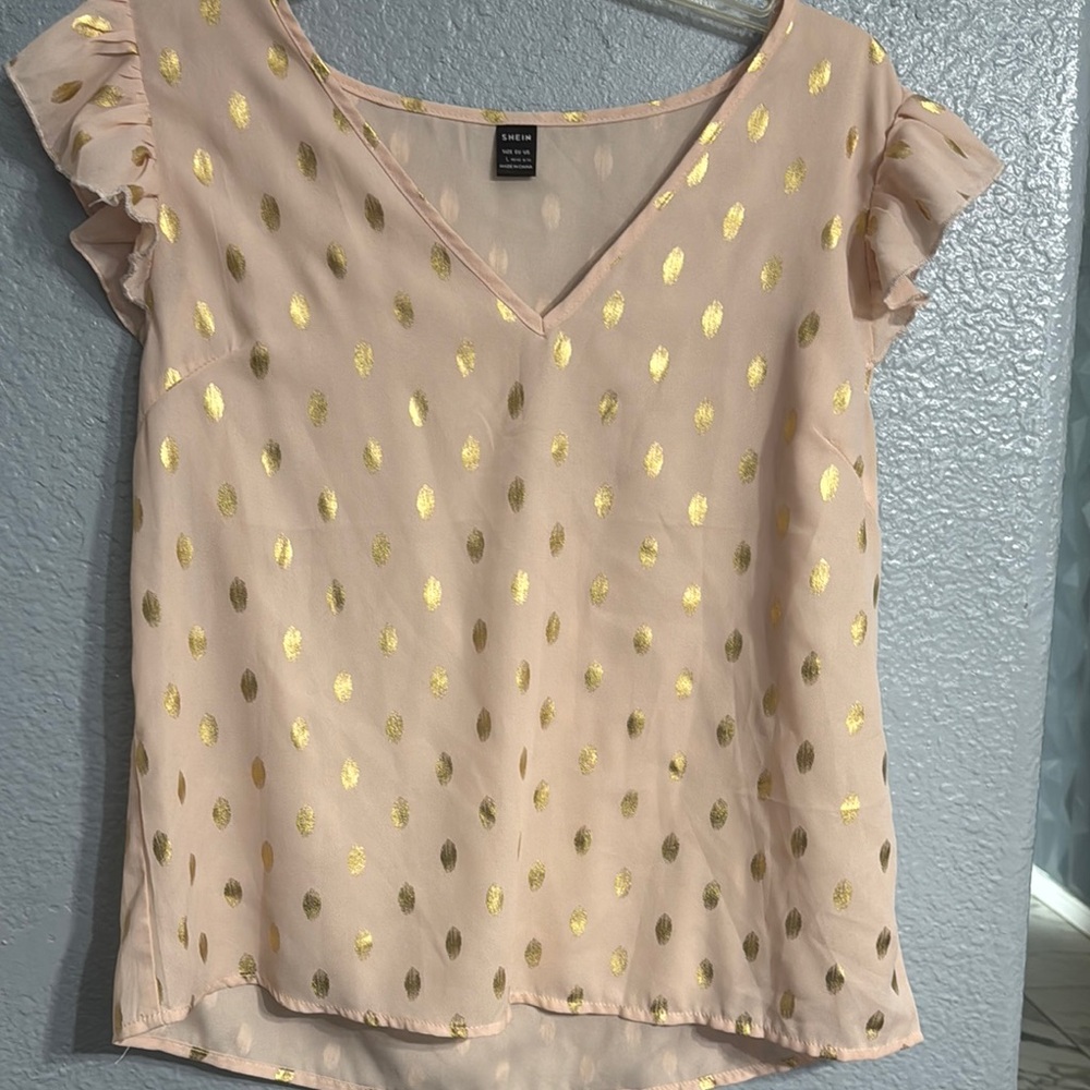 Knox Rose Tan Ruffled Cap Sleeve Blouse